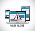 online bullying web warning concept