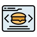 Online burger order icon vector flat Royalty Free Stock Photo