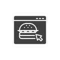 Online burger ordering vector icon