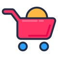 Online Business Cart Outline Stroke Icon Royalty Free Stock Photo