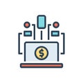 Color illustration icon for Online Business, app and website Royalty Free Stock Photo