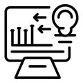 Online business idea icon outline vector. Bulb sollution Royalty Free Stock Photo