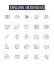 Online business line icons collection. Identity, Perception, Differentiation, Strategy, Identity, Image, Message vector