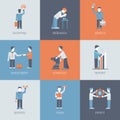 Online business shopping people concept flat vector icon set