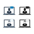 Online Business Support Icon set. Royalty Free Stock Photo