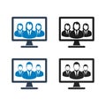 Online Business Team Icon set. Royalty Free Stock Photo