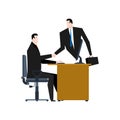 Online business. Web agreement. Handshake of businessmen. Boss f