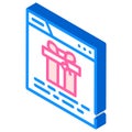 online buying gift isometric icon vector illustration