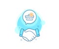 Remove Shopping cart line icon. Online buying. Vector
