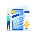 Online calculator flat illustration concept