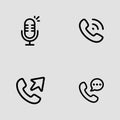Online Calling and Live Interaction Icons outline icon set. web conferencing live chat outline icons Royalty Free Stock Photo