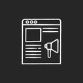 Online campaign chalk white icon on black background Royalty Free Stock Photo