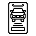 Online car buying icon, outline style Royalty Free Stock Photo