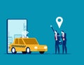 Online car sharing, Concept business trasportation vector illustration, Mobile city transportation