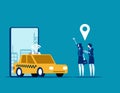 Online car sharing, Concept business trasportation vector illustration, Mobile city transportation