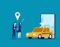 Online car sharing, Concept business trasportation vector illustration, Mobile city transportation