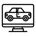 Online car showroom icon, outline style Royalty Free Stock Photo