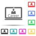 online career growth multi color style icon. Simple glyph, flat vector of hr and heat hunting icons for ui and ux, website or Royalty Free Stock Photo