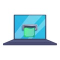 Online cash loan icon, cartoon style