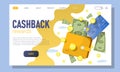 Online cashback concept. Landing page template for web banner