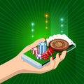 Online Casino Concept. Online Big Slots Casino Marketing Banner, Gaming Apps Royalty Free Stock Photo