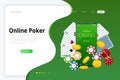 Online Casino Concept. Online Big Slots Casino Marketing Banner, Gaming Apps. Web landing page template Royalty Free Stock Photo