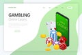 Online Casino Concept. Online Big Slots Casino Marketing Banner, Gaming Apps Web landing page template. Royalty Free Stock Photo