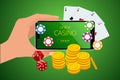 Online Casino Concept. Online Big Slots Casino Marketing Banner, Gaming Apps Royalty Free Stock Photo