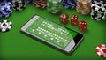 Online casino gambling concept with smartphone Royalty Free Stock Photo