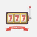Online casino icon, slot machine, winning, jackpot 777