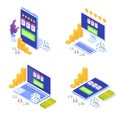 Online casino icons set, online gambling, gaming apps  isometric Royalty Free Stock Photo