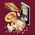 Online Casino Isometric Composition