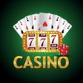 Online casino, red invitation banner for website Royalty Free Stock Photo