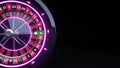 Online Casino Roulette Wheel Gambling Concept With Neon Lights - 3D Illustration Royalty Free Stock Photo