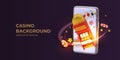 Online casino vector background. Welcome bonus for beginners