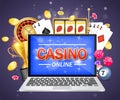 Online casino vector poster banner design template Royalty Free Stock Photo