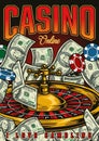 Online casino vintage colorful poster
