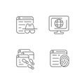 Online censorship linear icons set