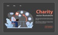 Online charity and charitable foundation night mode or dark mode web