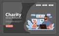 Online charity and charitable foundation night mode or dark mode web