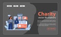 Online charity and charitable foundation night mode or dark mode web