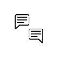 Online chat bubbles vector icon. Talking via messenger. Conversation icon. For freelance, distant work, online education