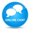 Online chat elegant cyan blue round button