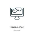 Online chat outline vector icon. Thin line black online chat icon, flat vector simple element illustration from editable computer Royalty Free Stock Photo