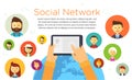 Online chat social network illustration