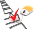 Online checkbox with thumb up shape