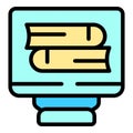 Online child stack icon vector flat