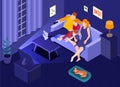 Online Cinema Isometric Composition