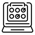 Online cinema place book icon outline vector. Video mobile