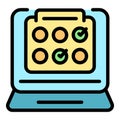 Online cinema place book icon vector flat